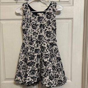 Knitworks Black and White Floral Kids Dress